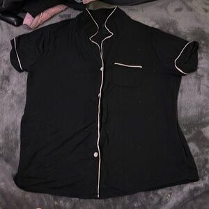 Small, Collared black night shirt